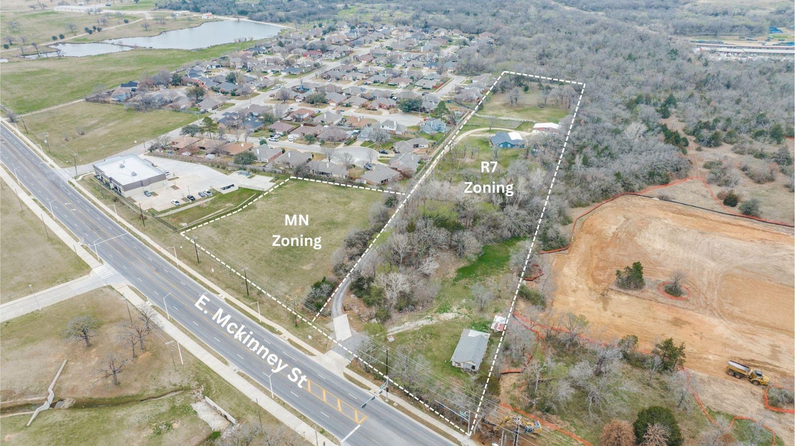The MN lot on East McKinney Street, from the air